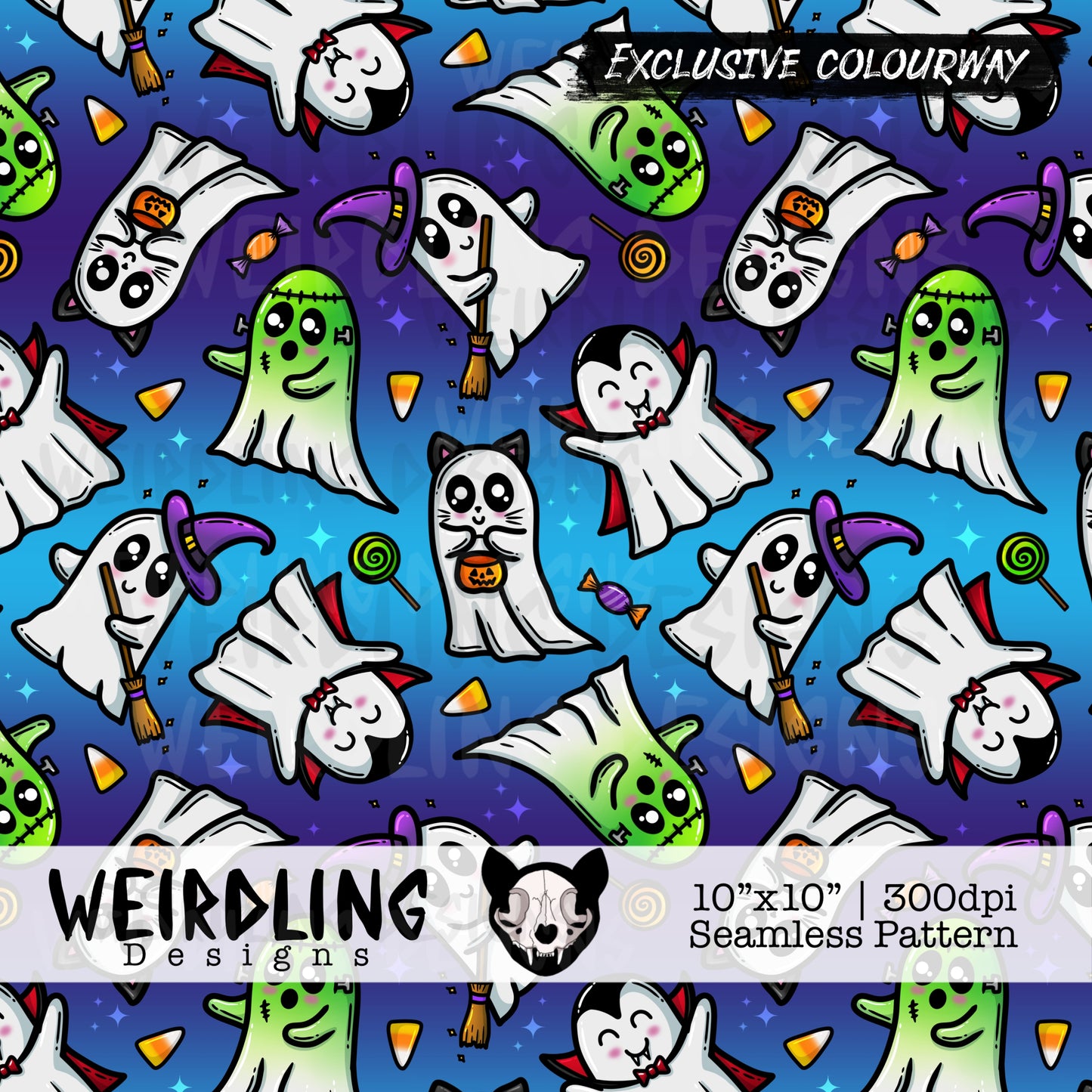 Spook or Treat - Exclusive seamless pattern- 3 Colourways