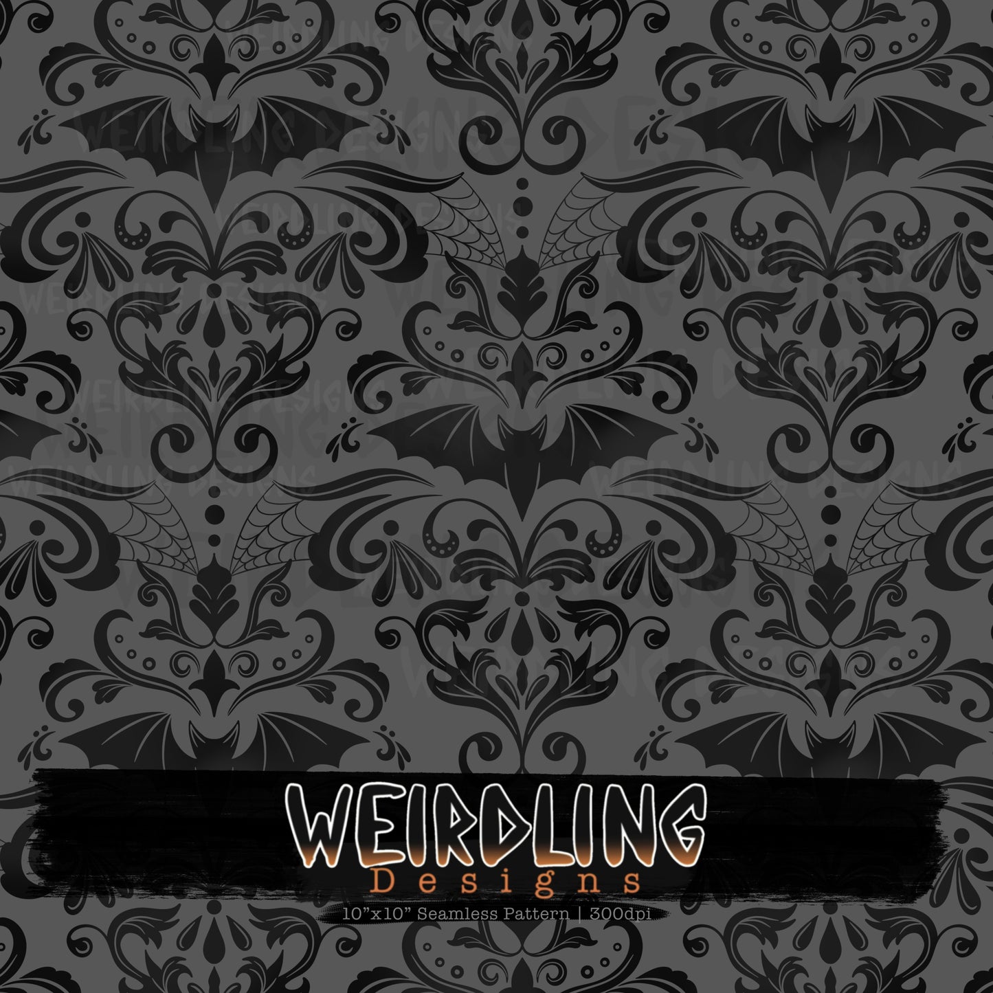 Damask Bats - Limited Seamless Design - 13 Colourways