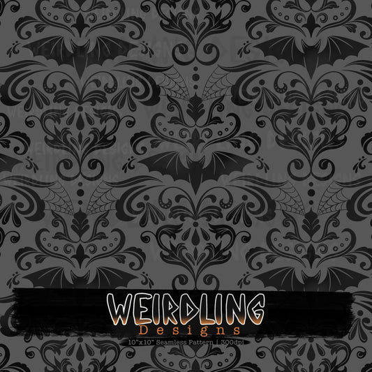 Damask Bats - Limited Seamless Design - 13 Colourways