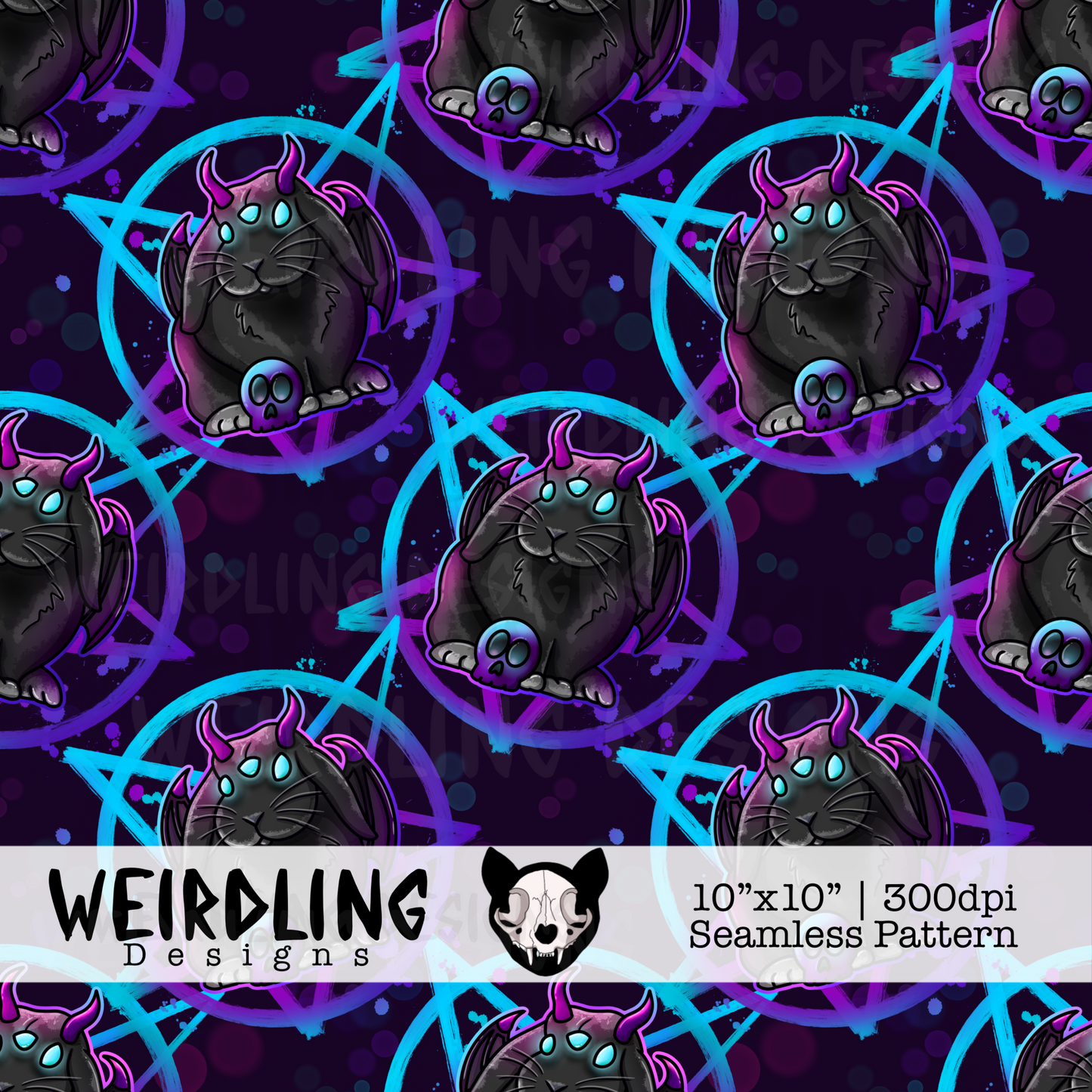 Beelzebunny- Exclusive Seamless Pattern - 5 colourways
