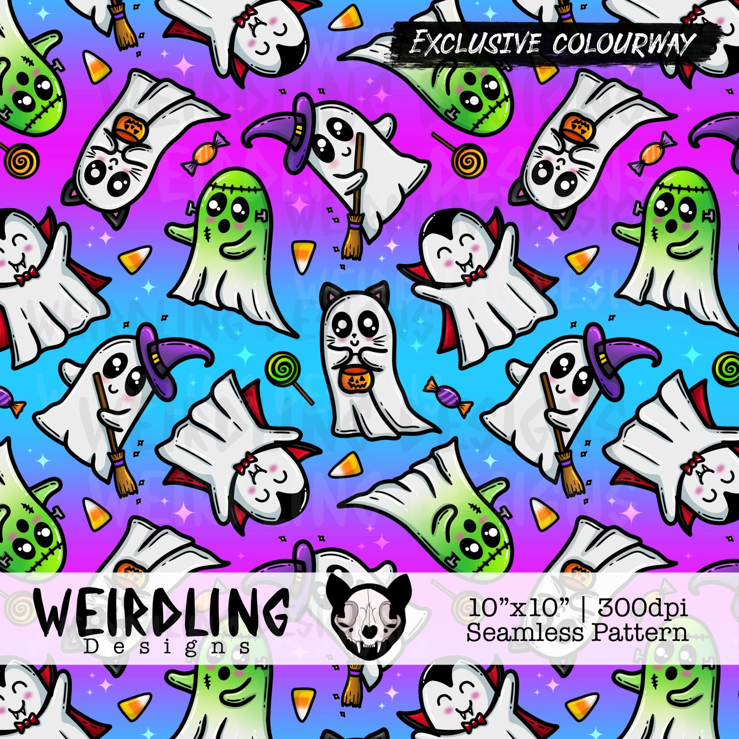 Spook or Treat - Exclusive seamless pattern- 3 Colourways