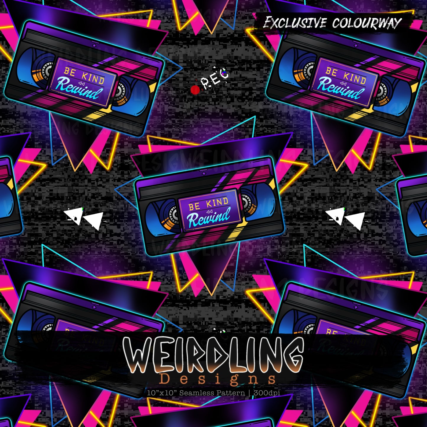 Be Kind, Rewind - Exclusive Seamless Design- 9 Colourways