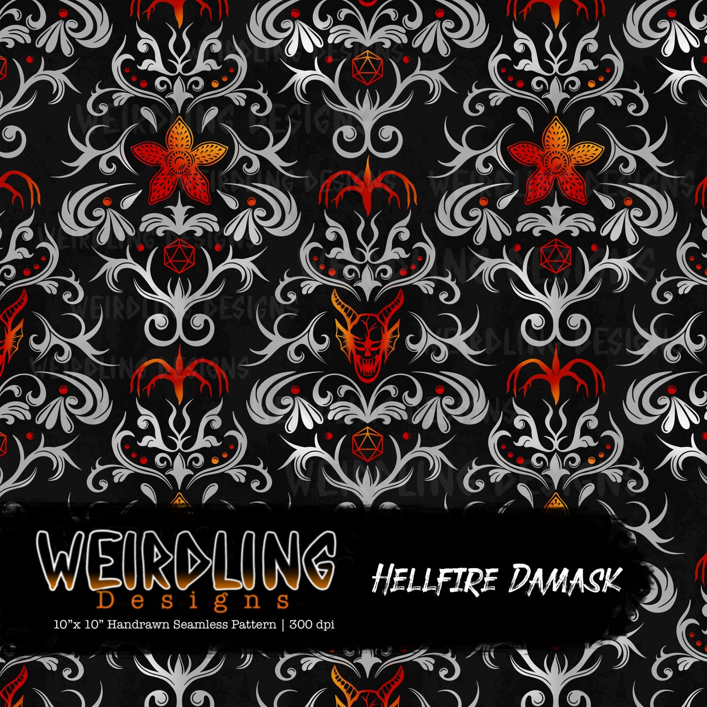 Hellfire Damask - Limited Seamless Design- 5 Colourways