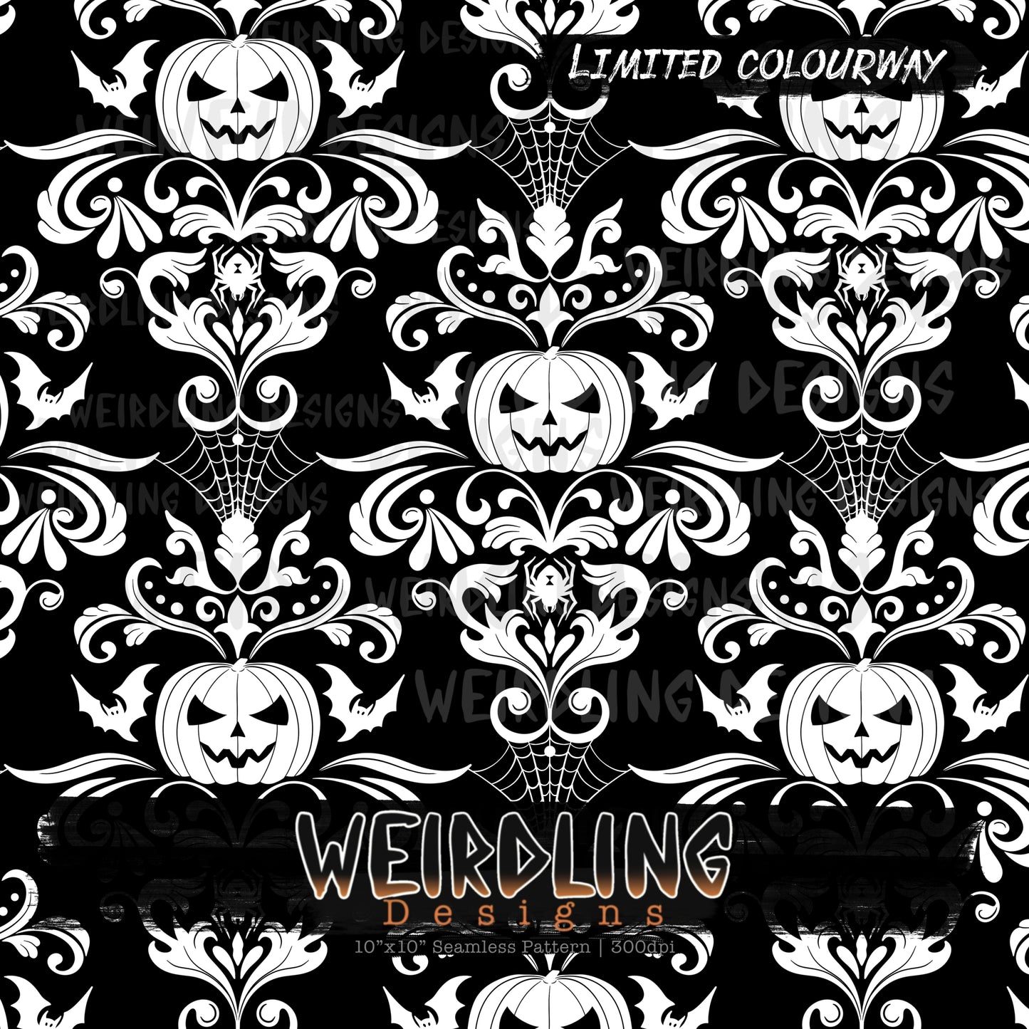 Halloween Damask - Limited Seamless Design - 3 Colourways