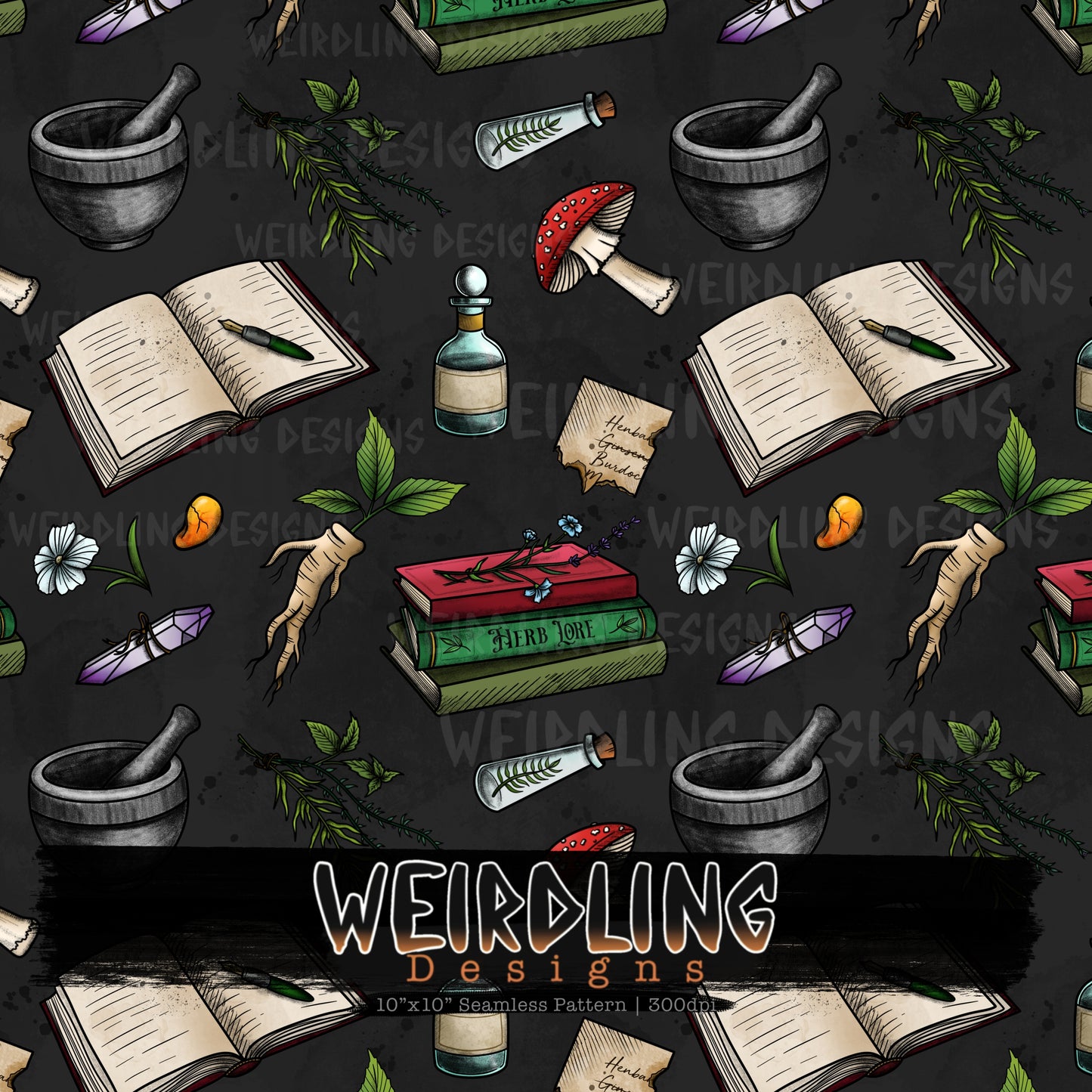 Herb Craft - Exclusive Seamless Design- 7 Colourways