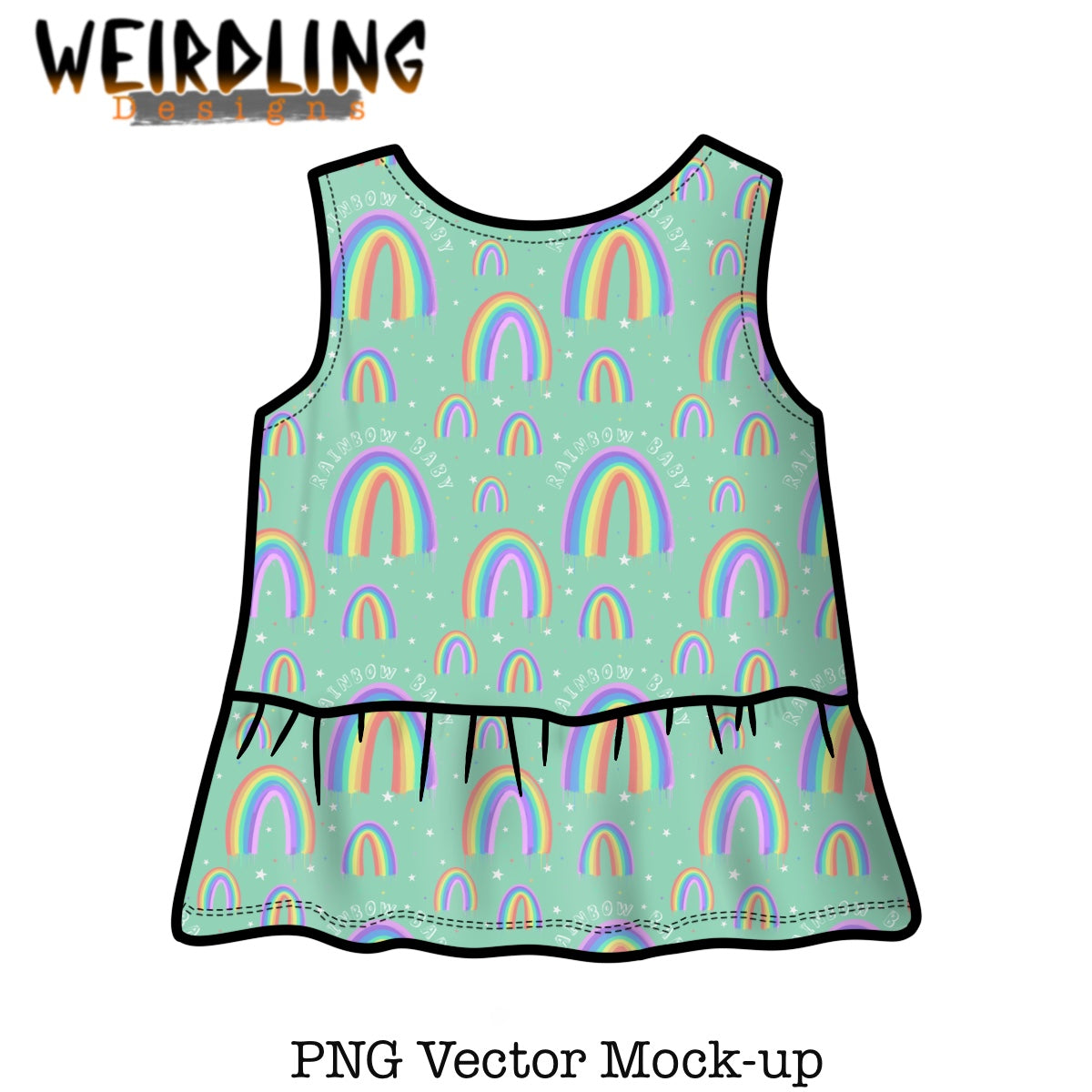 Peplum Top - Vector Mockup - 3 Variants