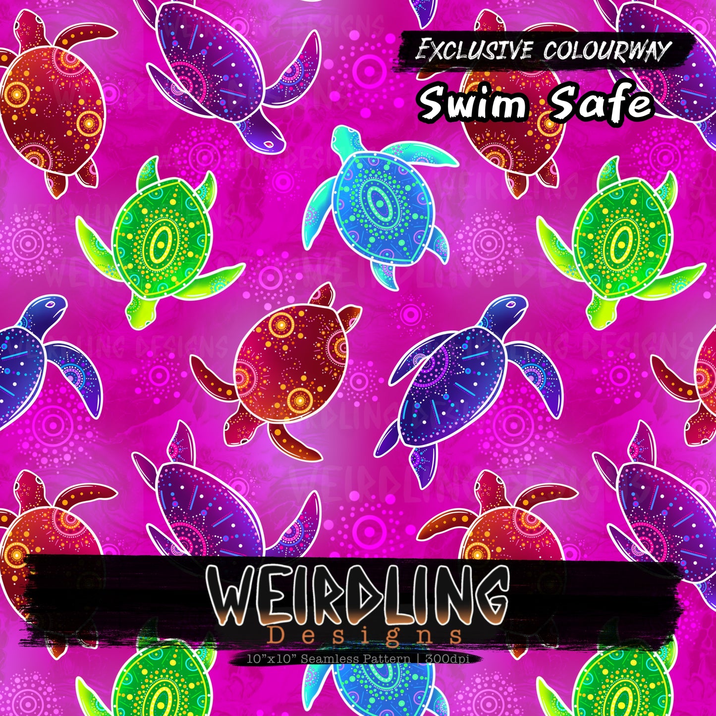 Beaded Turtles - Exclusive Seamless Design - 7 Colourways