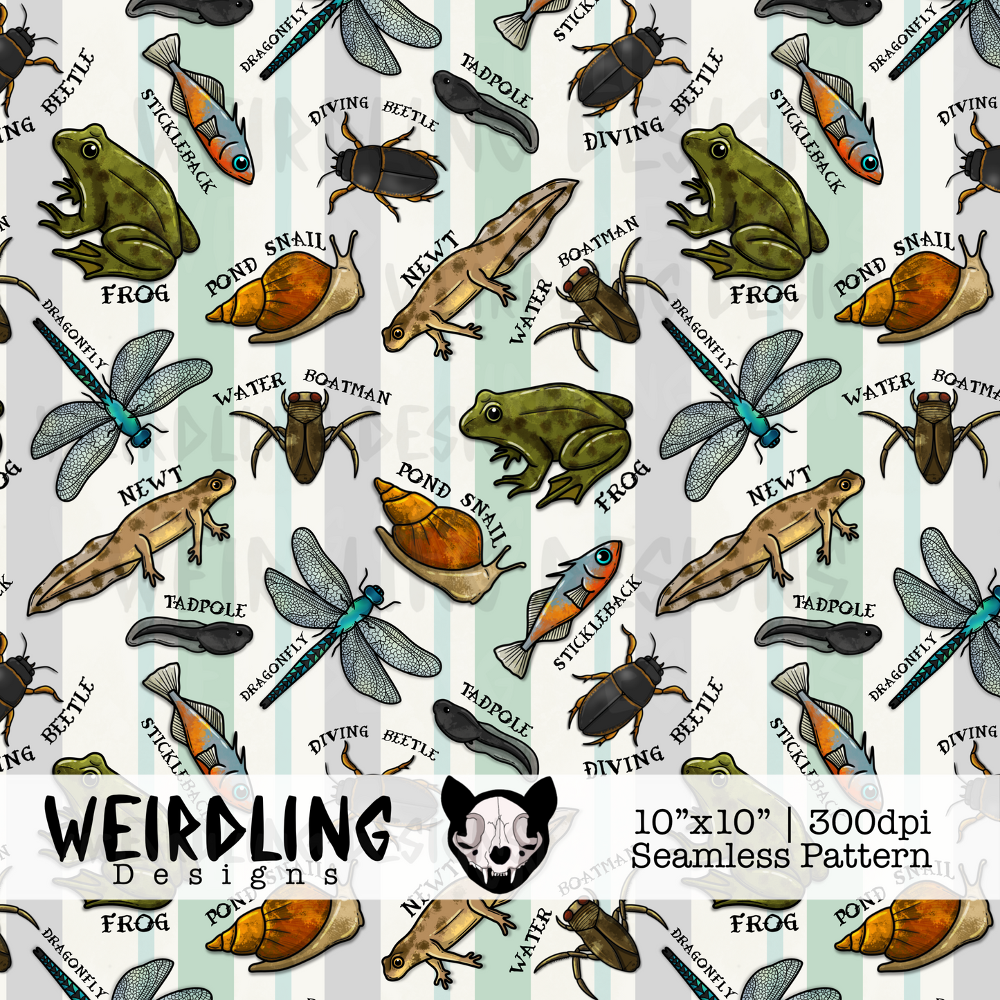 Pond Dipping - Exclusive Seamless Pattern - 5 colourways