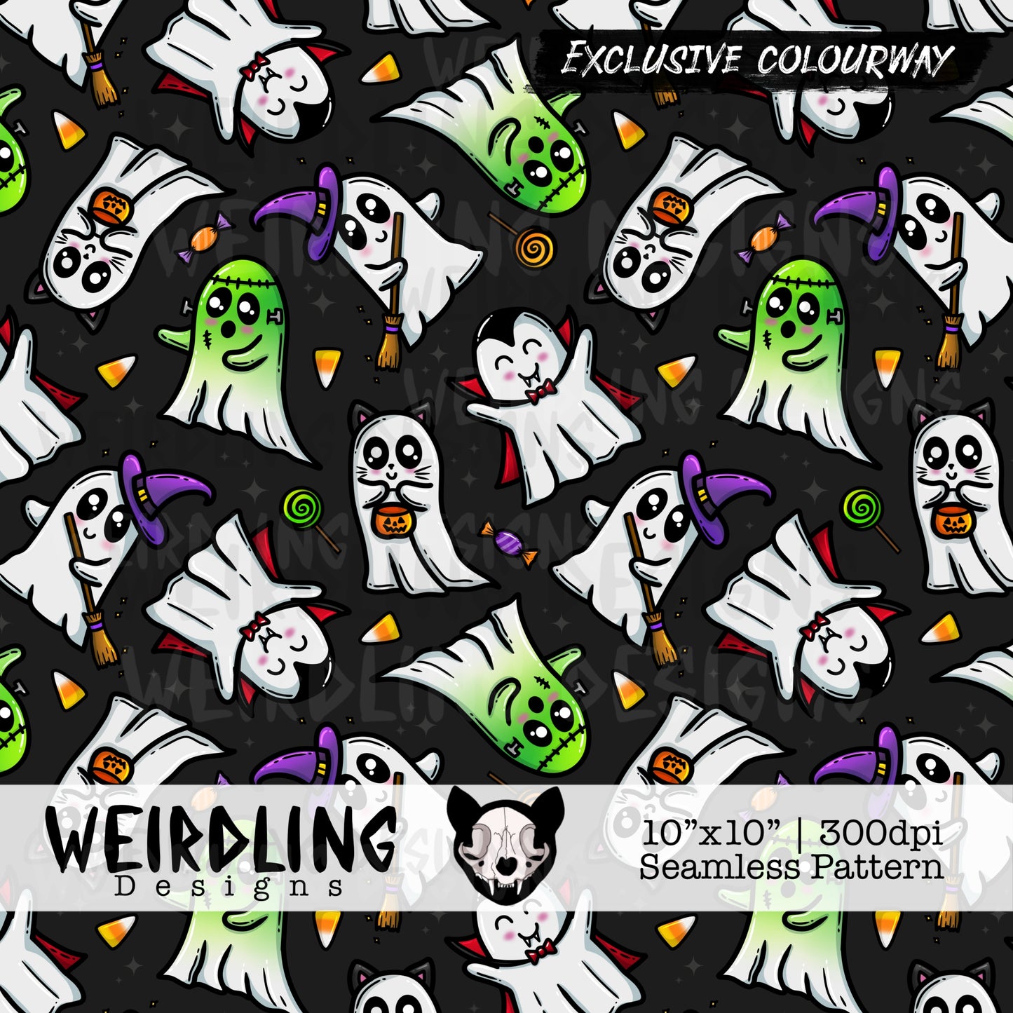 Spook or Treat - Exclusive seamless pattern- 3 Colourways
