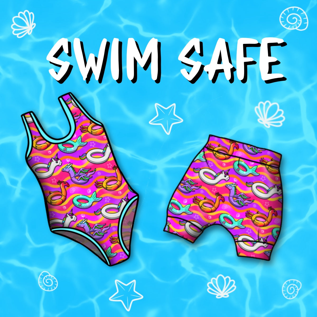 Mythic Floaties - Non-Exclusive SWIM SAFE seamless - 2 colourways