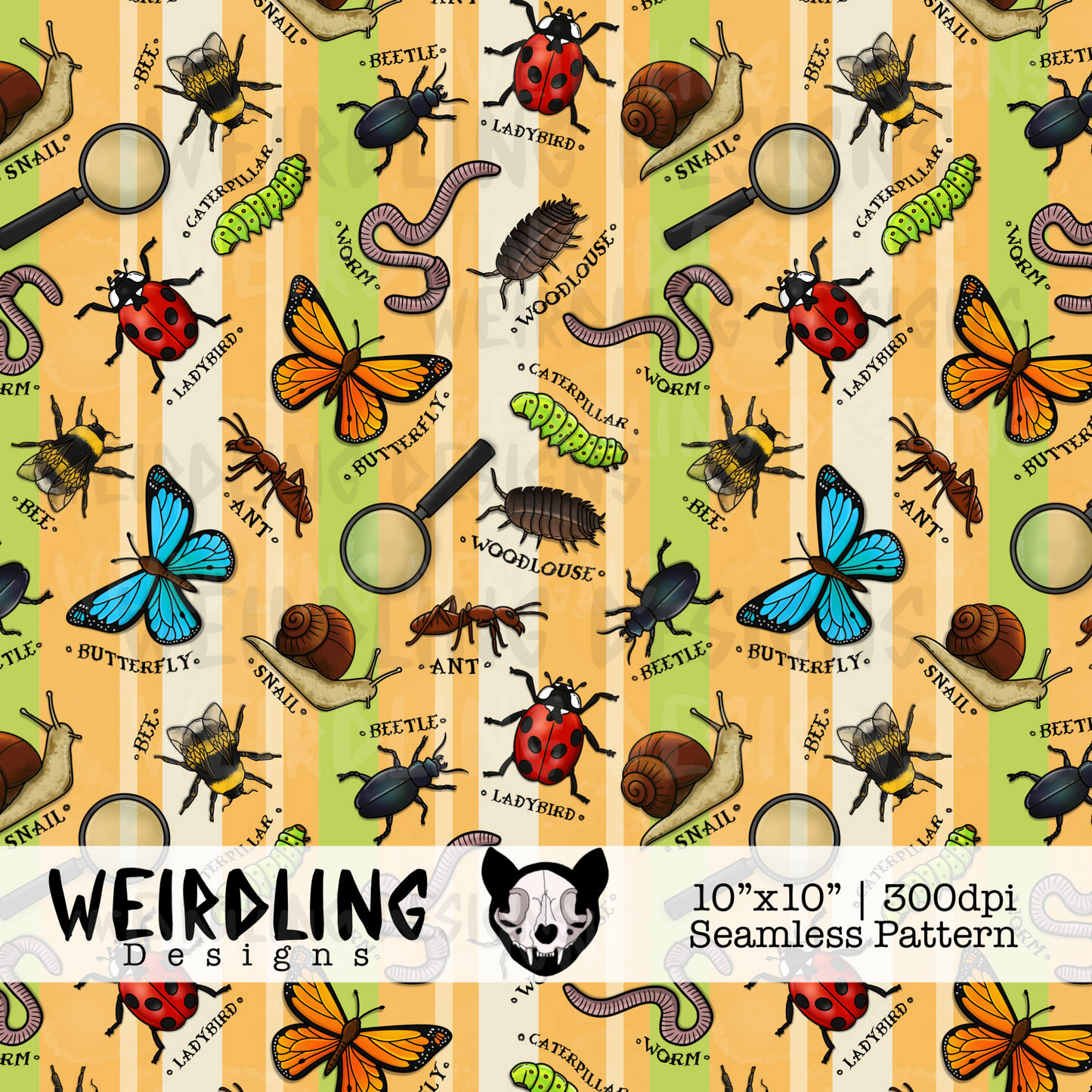 Bug Hunt - Exclusive Seamless Pattern- 4 colourways