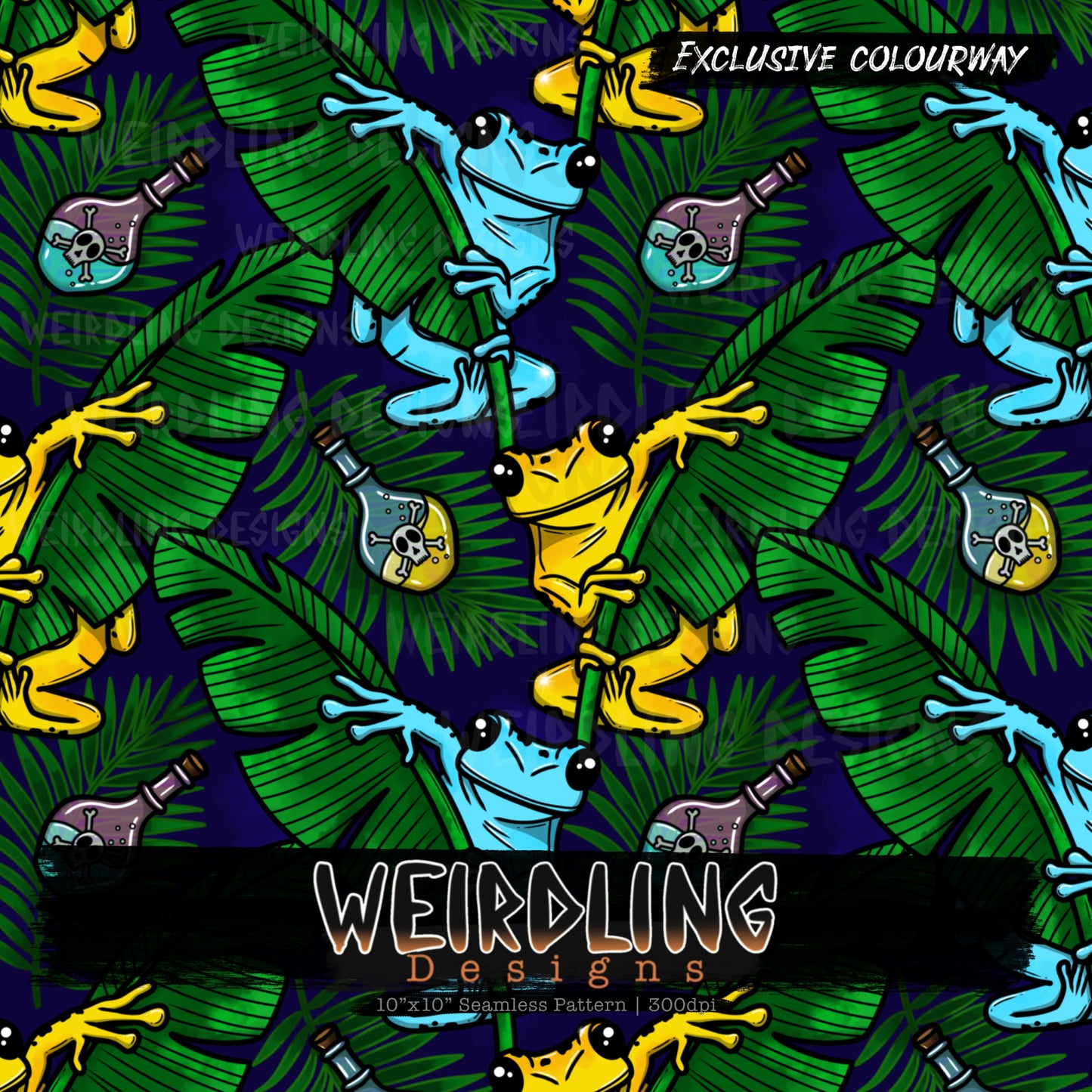 Poison Dart Frog - Exclusive Seamless Design - 5 Colourways