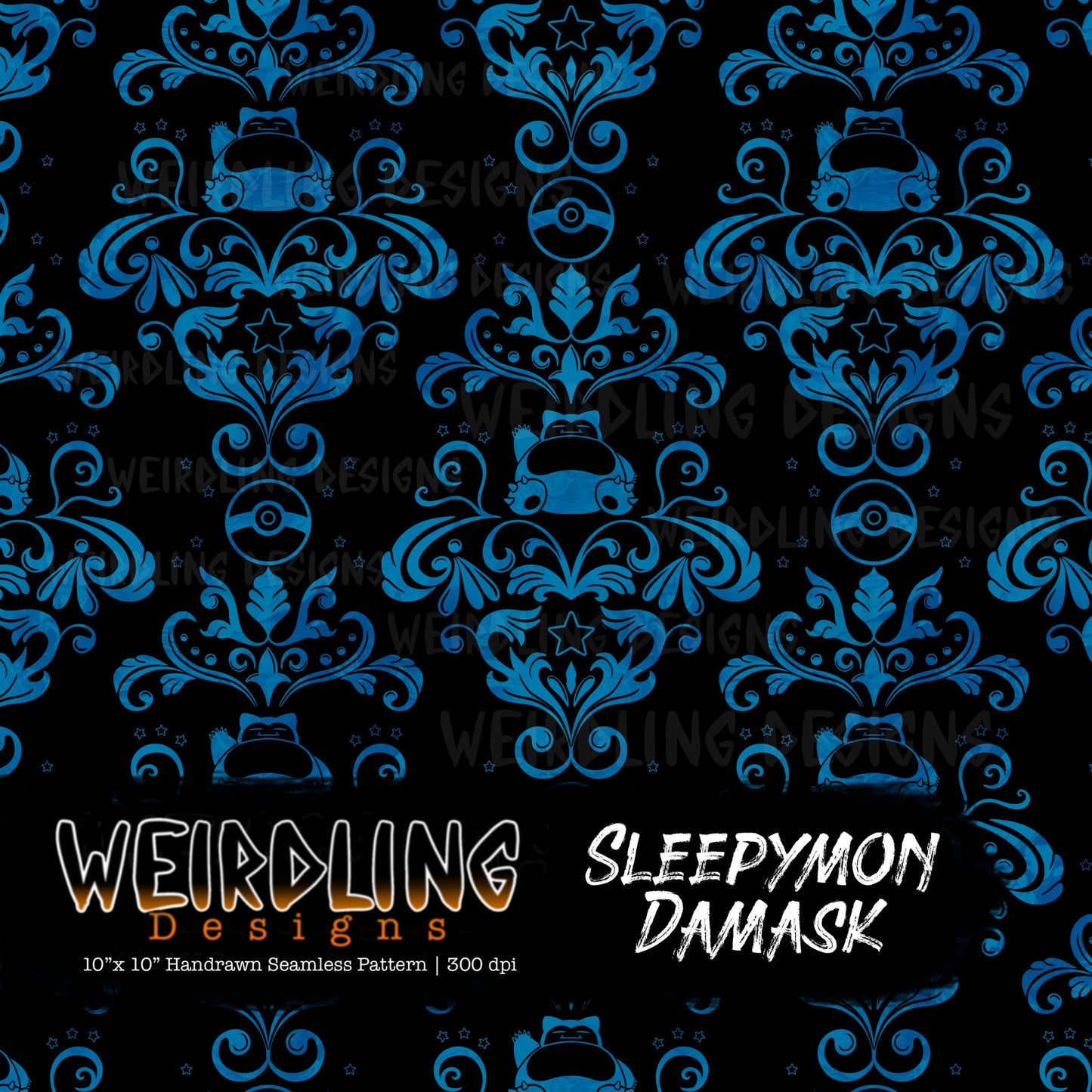 Sleepymon Damask - Limited Seamless Design - 5 Colourways