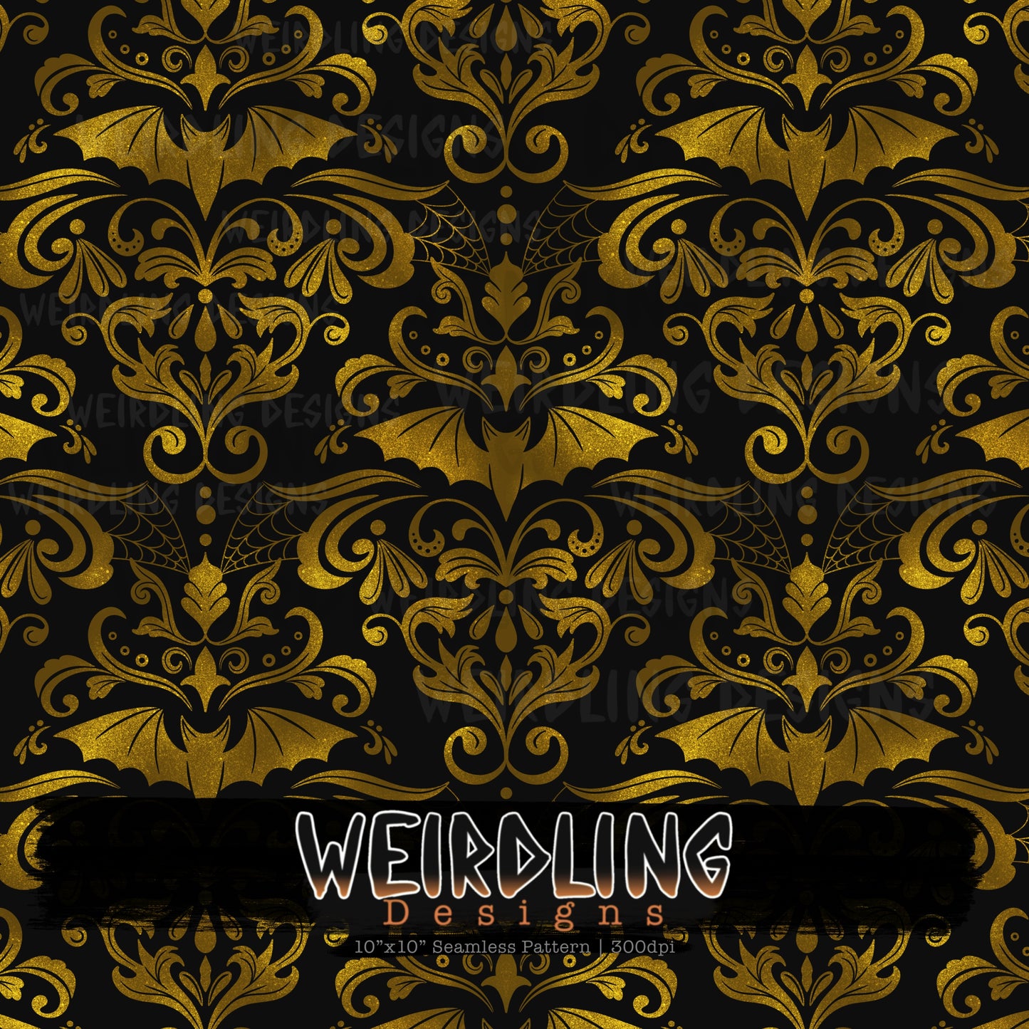 Damask Bats - Limited Seamless Design - 13 Colourways