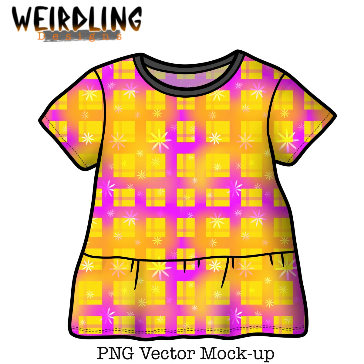 Peplum Top - Vector Mockup - 3 Variants