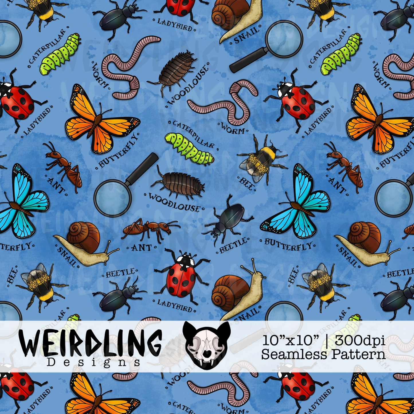 Bug Hunt - Exclusive Seamless Pattern- 4 colourways