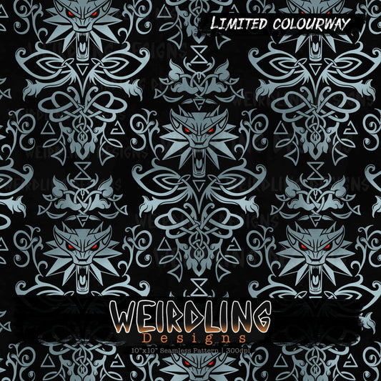 White Wolf Damask - Limited Seamless Design - 5 Colourways