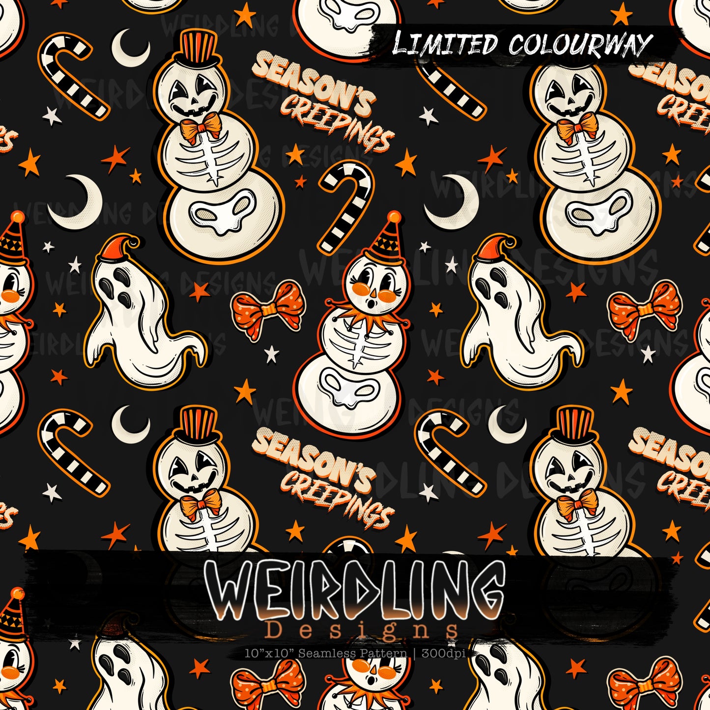 Vintage Snowmen - Limited Seamless Design- 6 Colourways