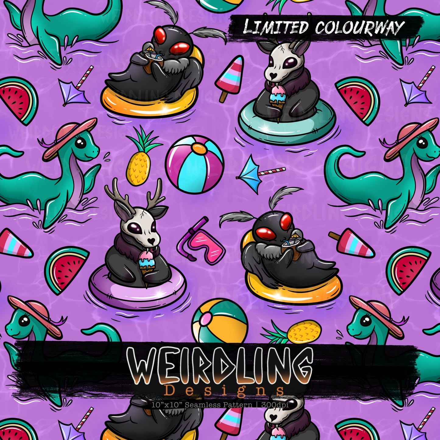 Poolside Cryptids - Limited Seamless Design