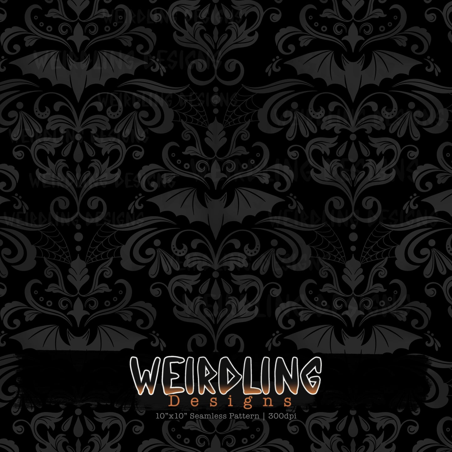 Damask Bats - Limited Seamless Design - 13 Colourways