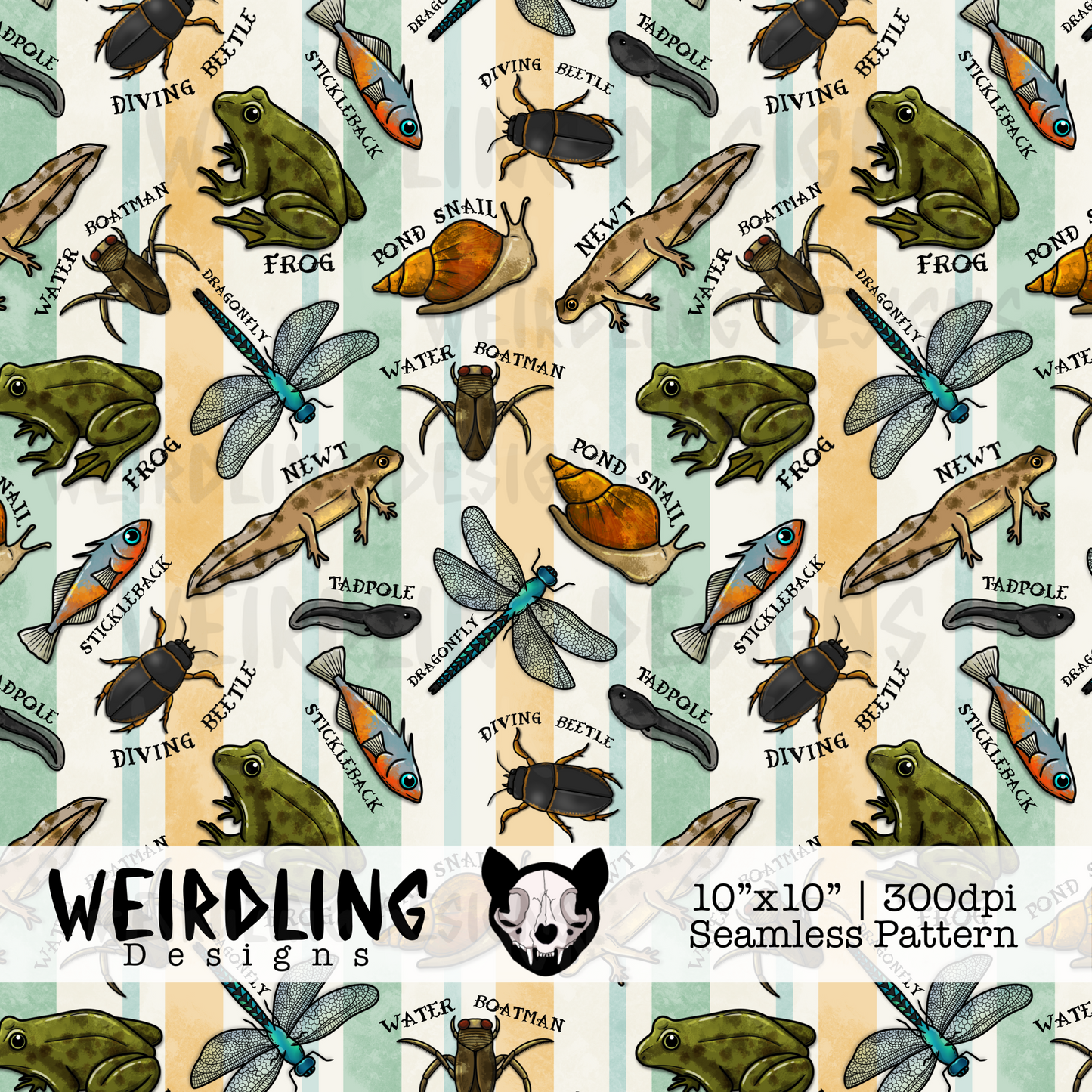 Pond Dipping - Exclusive Seamless Pattern - 5 colourways