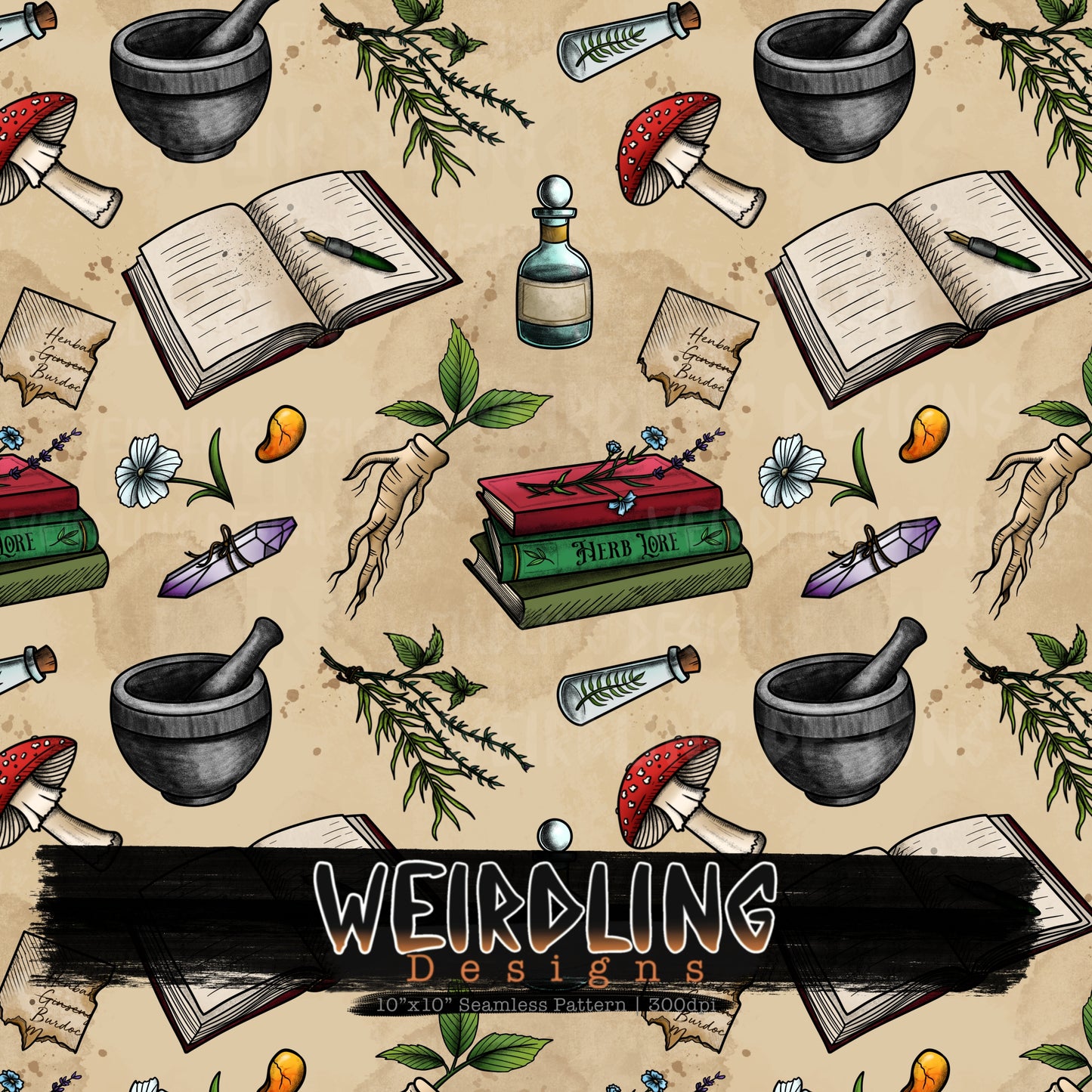 Herb Craft - Exclusive Seamless Design- 7 Colourways