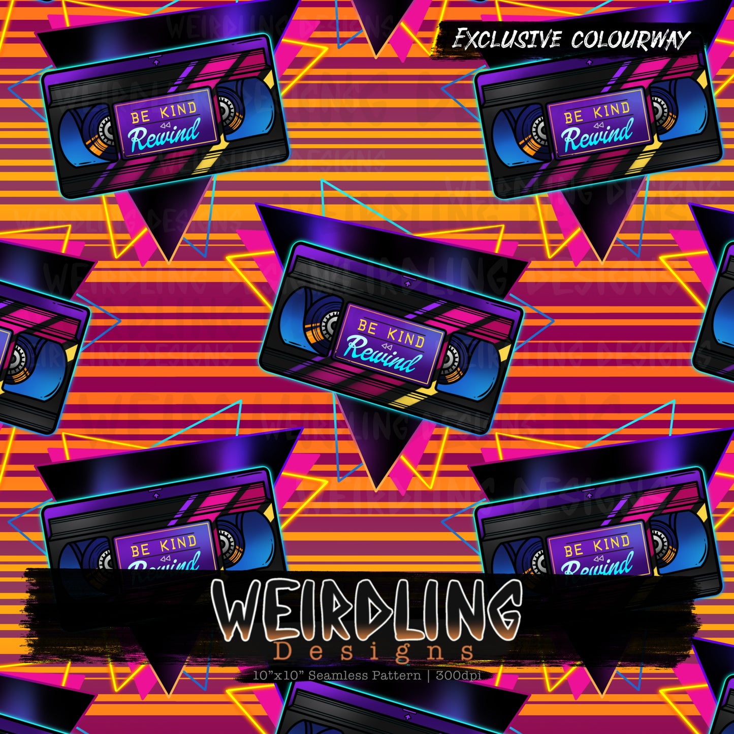 Be Kind, Rewind - Exclusive Seamless Design- 9 Colourways