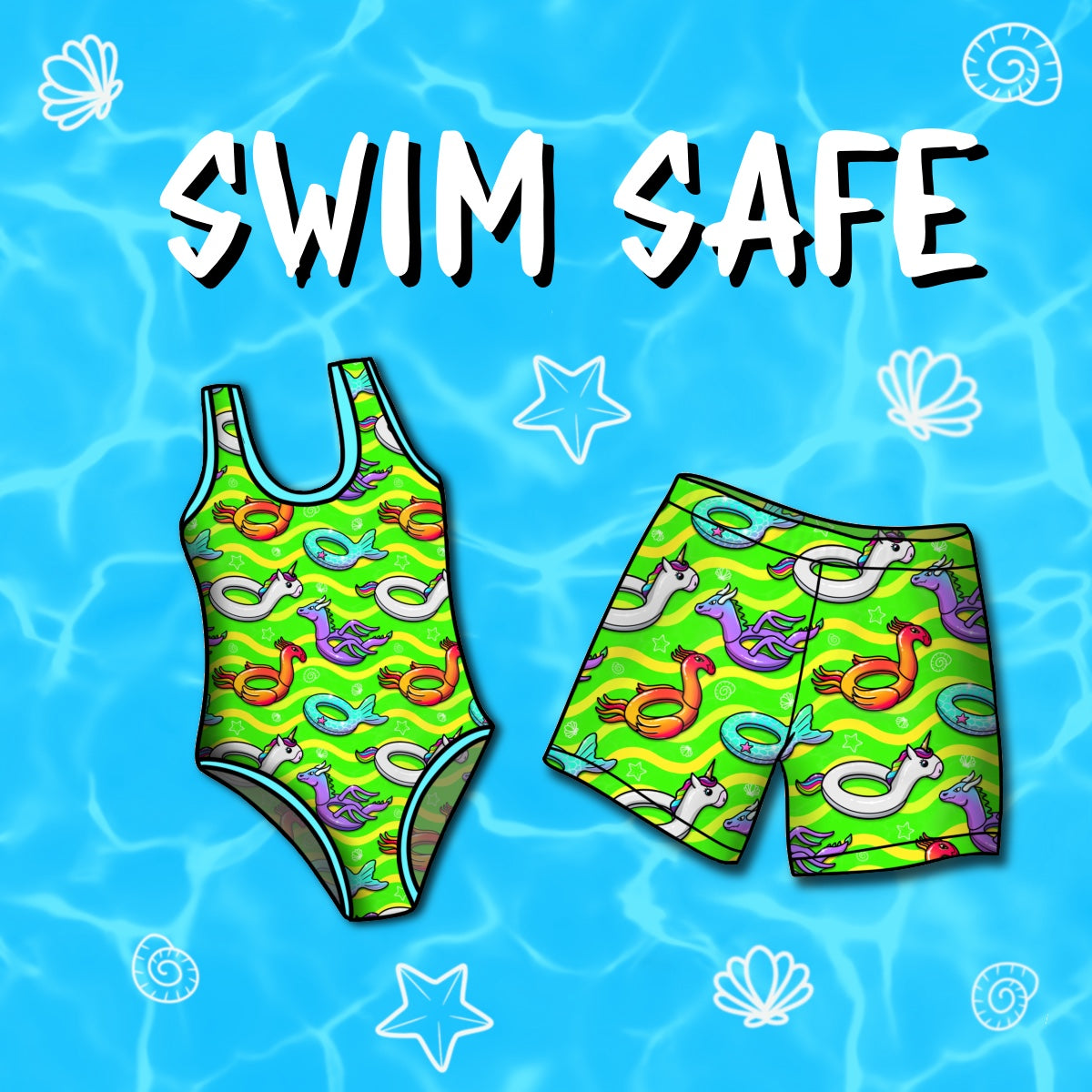 Mythic Floaties - Non-Exclusive SWIM SAFE seamless - 2 colourways