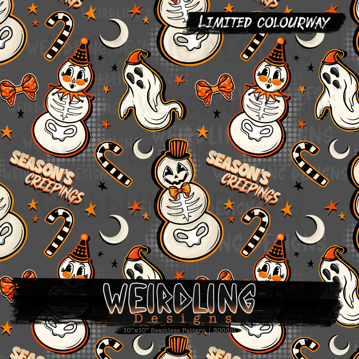 Vintage Snowmen - Limited Seamless Design- 6 Colourways