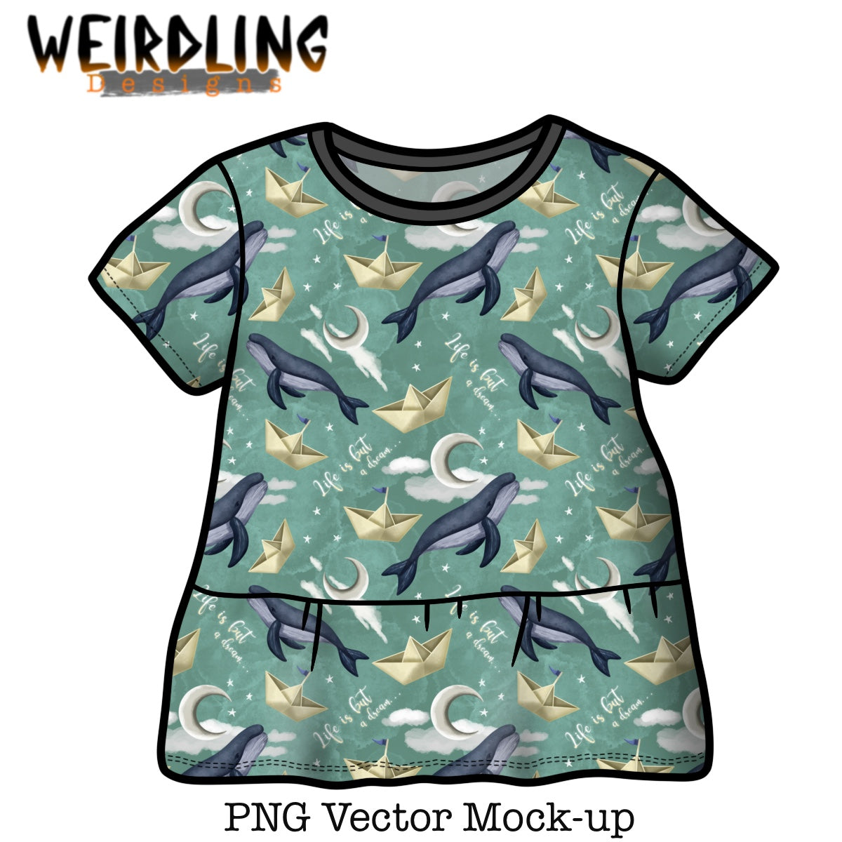 Peplum Top - Vector Mockup - 3 Variants