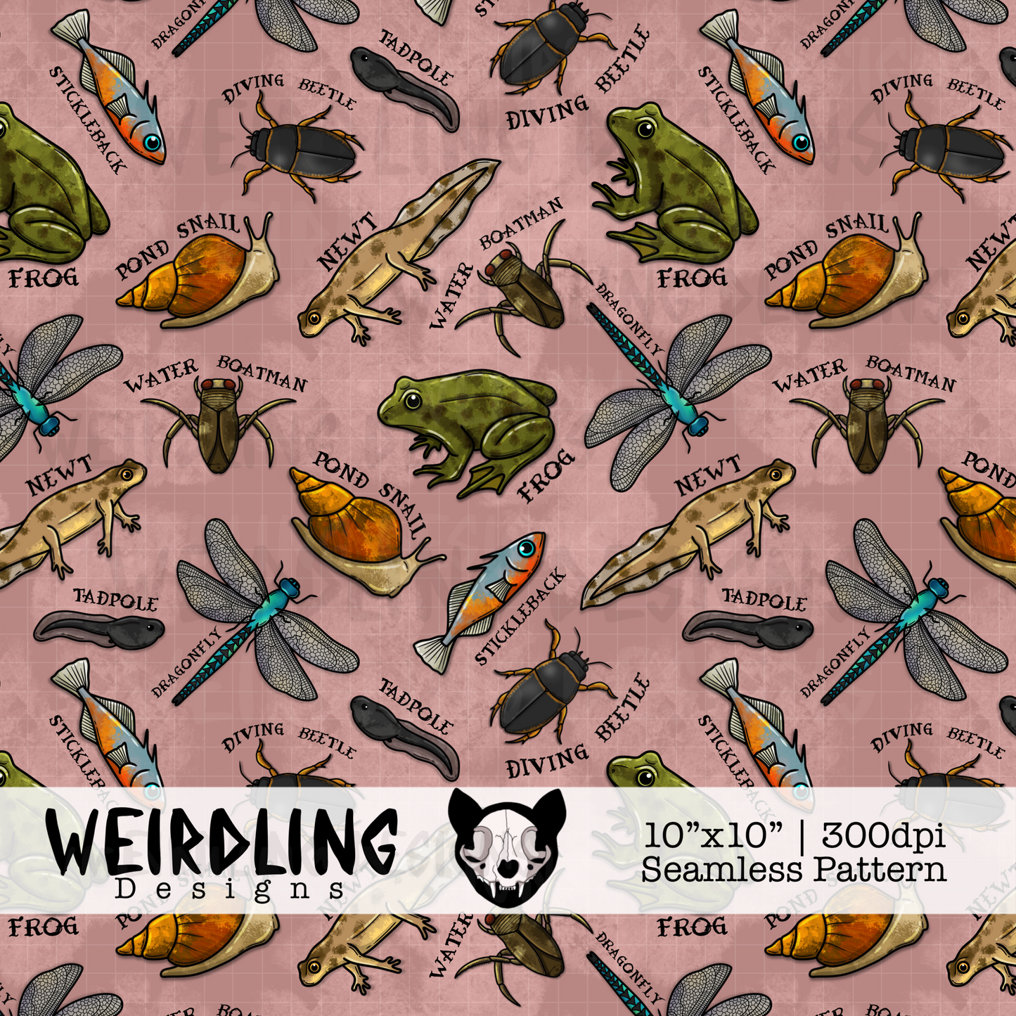 Pond Dipping - Exclusive Seamless Pattern - 5 colourways