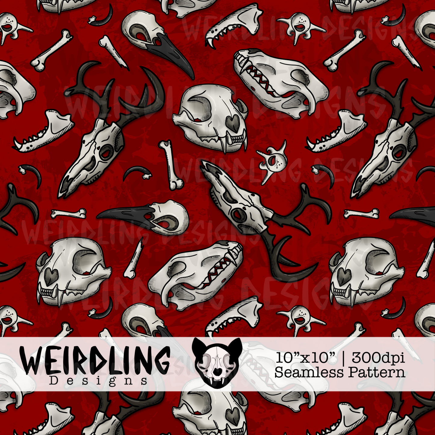 Wild Bones - Exclusive Seamless Pattern- 4 colourways
