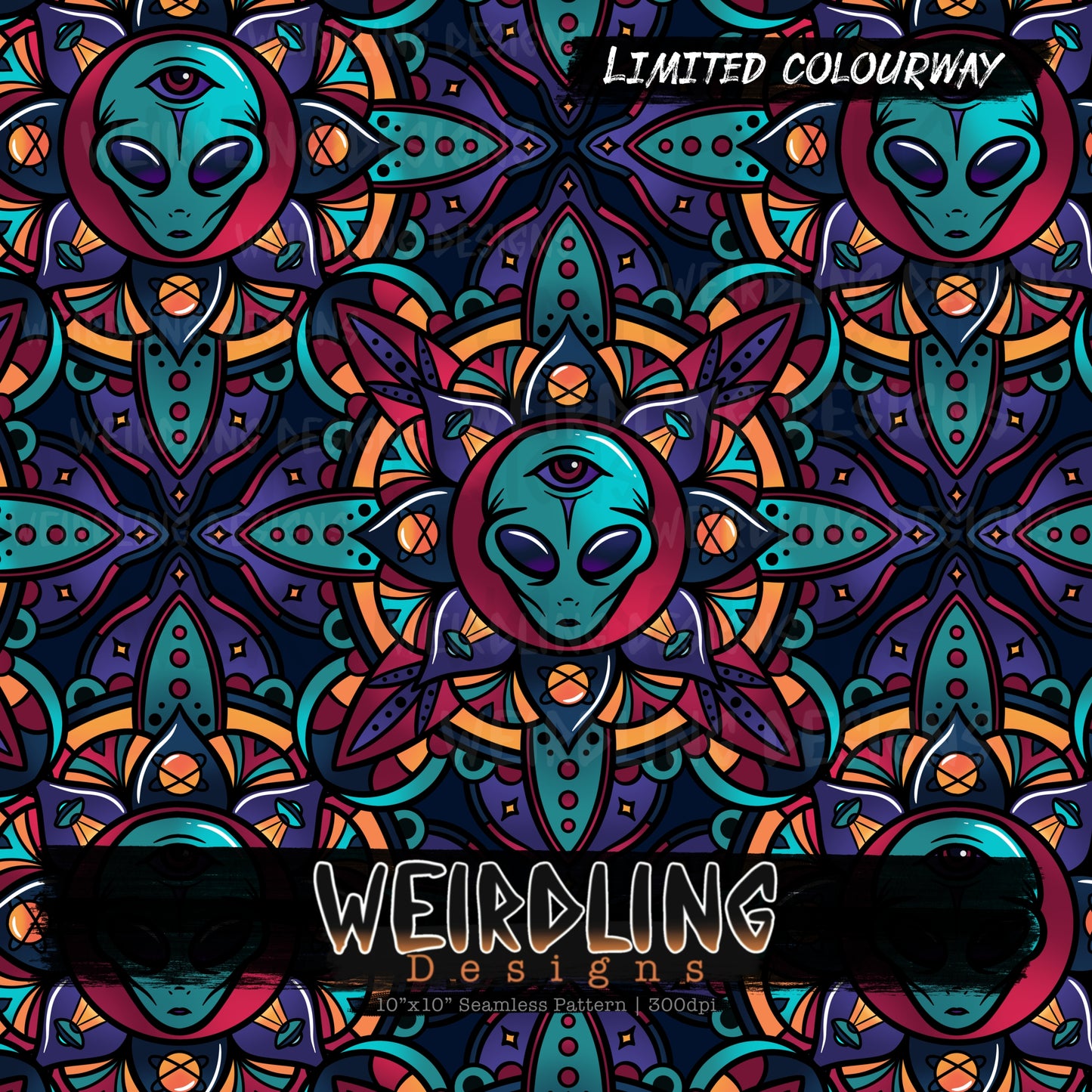 Alien Mandala - Limited Seamless Design - 6 Colourways