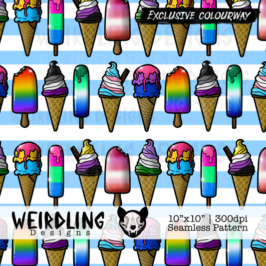 Pride Ice Creams - Exclusive Seamless Design- 5 Colourways
