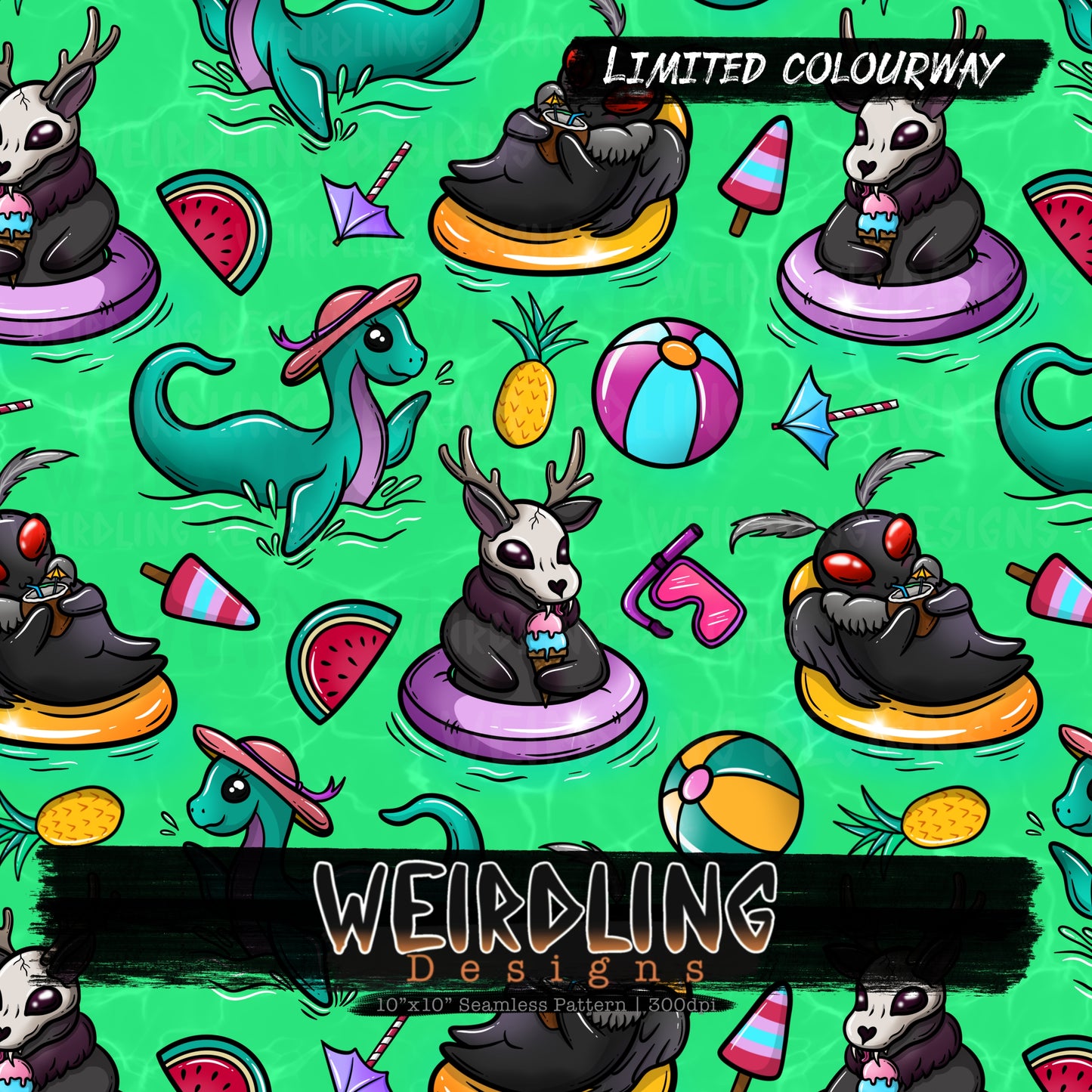 Poolside Cryptids - Limited Seamless Design