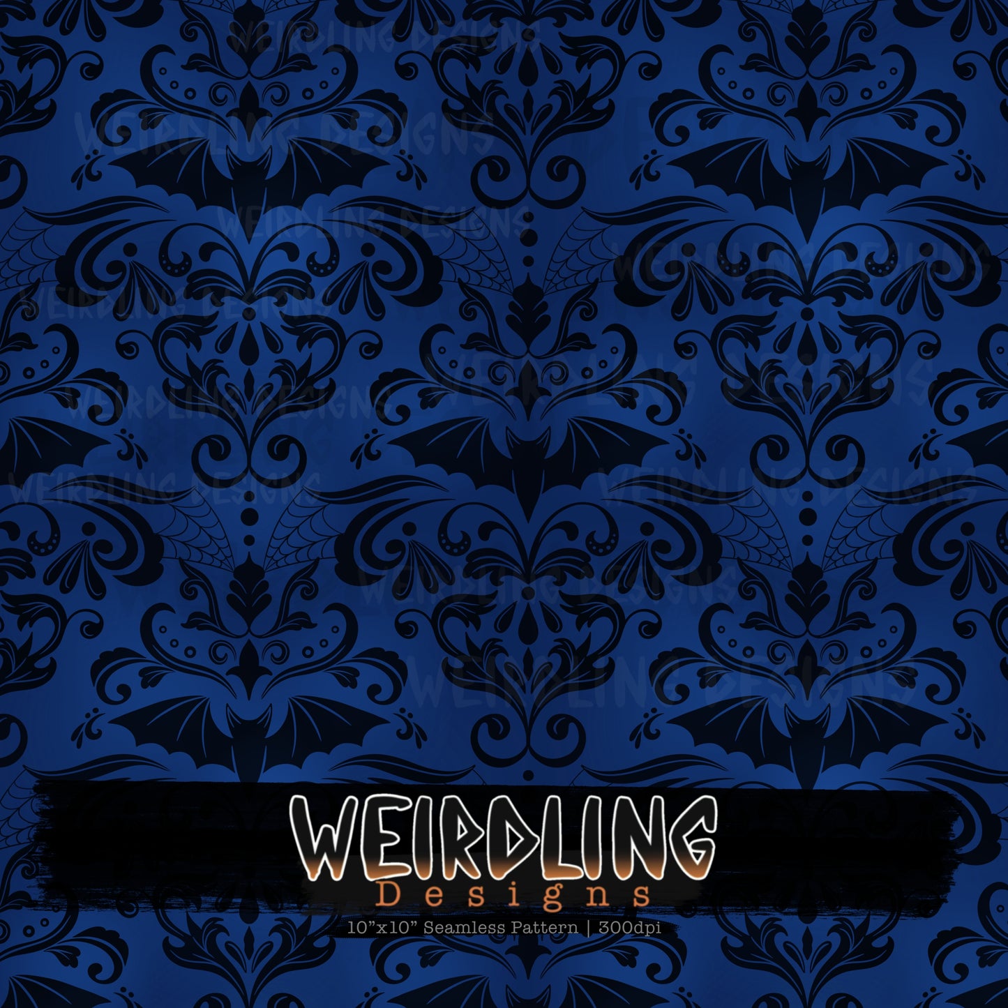 Damask Bats - Limited Seamless Design - 13 Colourways