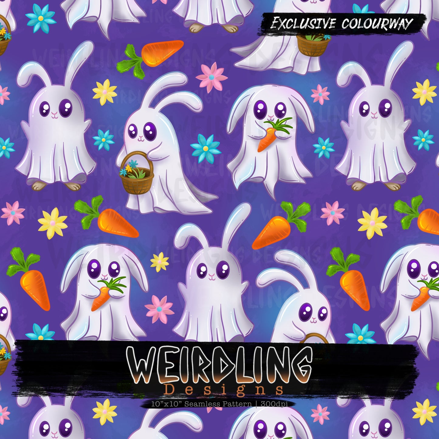 Boo Bunny - Exclusive Seamless Design - 6 Colourways