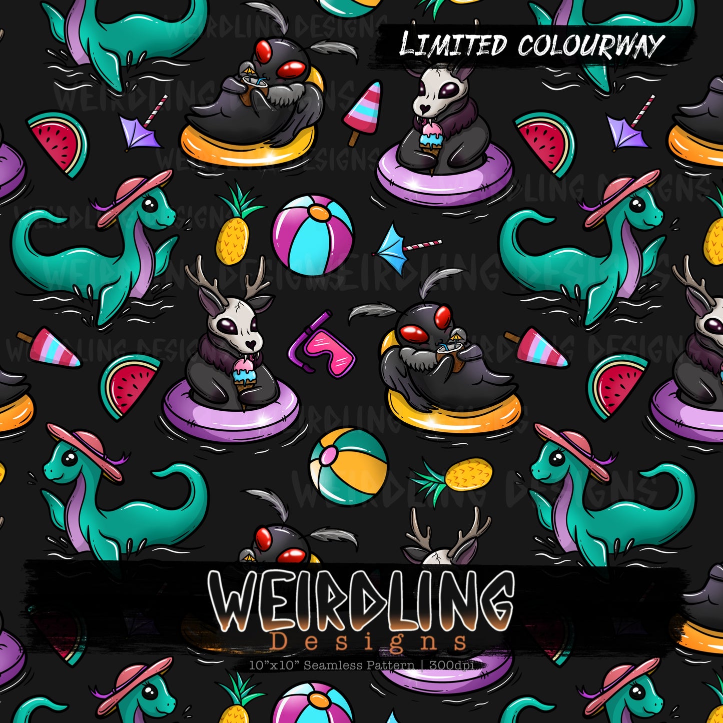 Poolside Cryptids - Limited Seamless Design