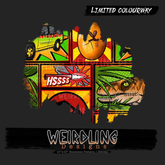 Jurassic Comics - Limited Seamless Design - 3 Colourways