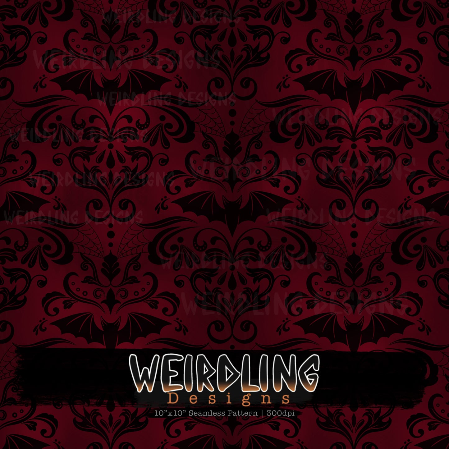 Damask Bats - Limited Seamless Design - 13 Colourways