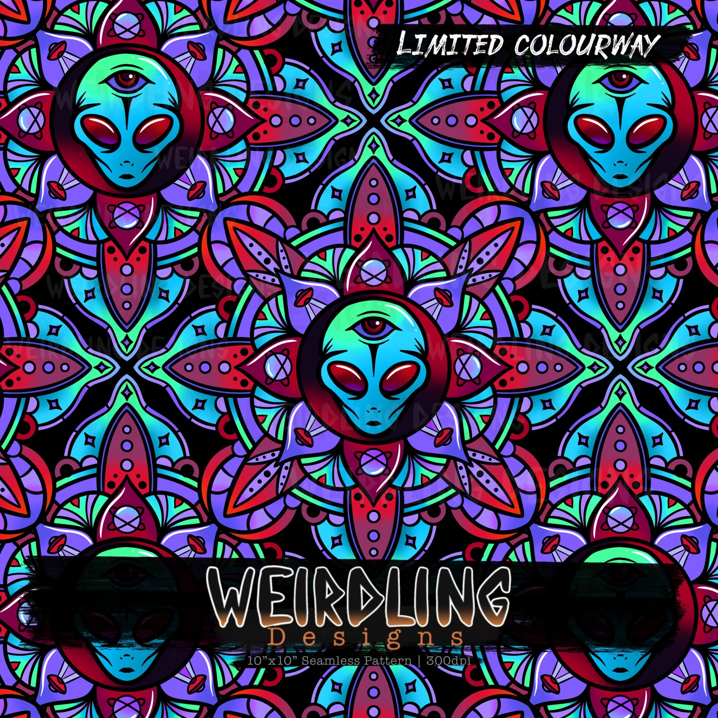 Alien Mandala - Limited Seamless Design - 6 Colourways