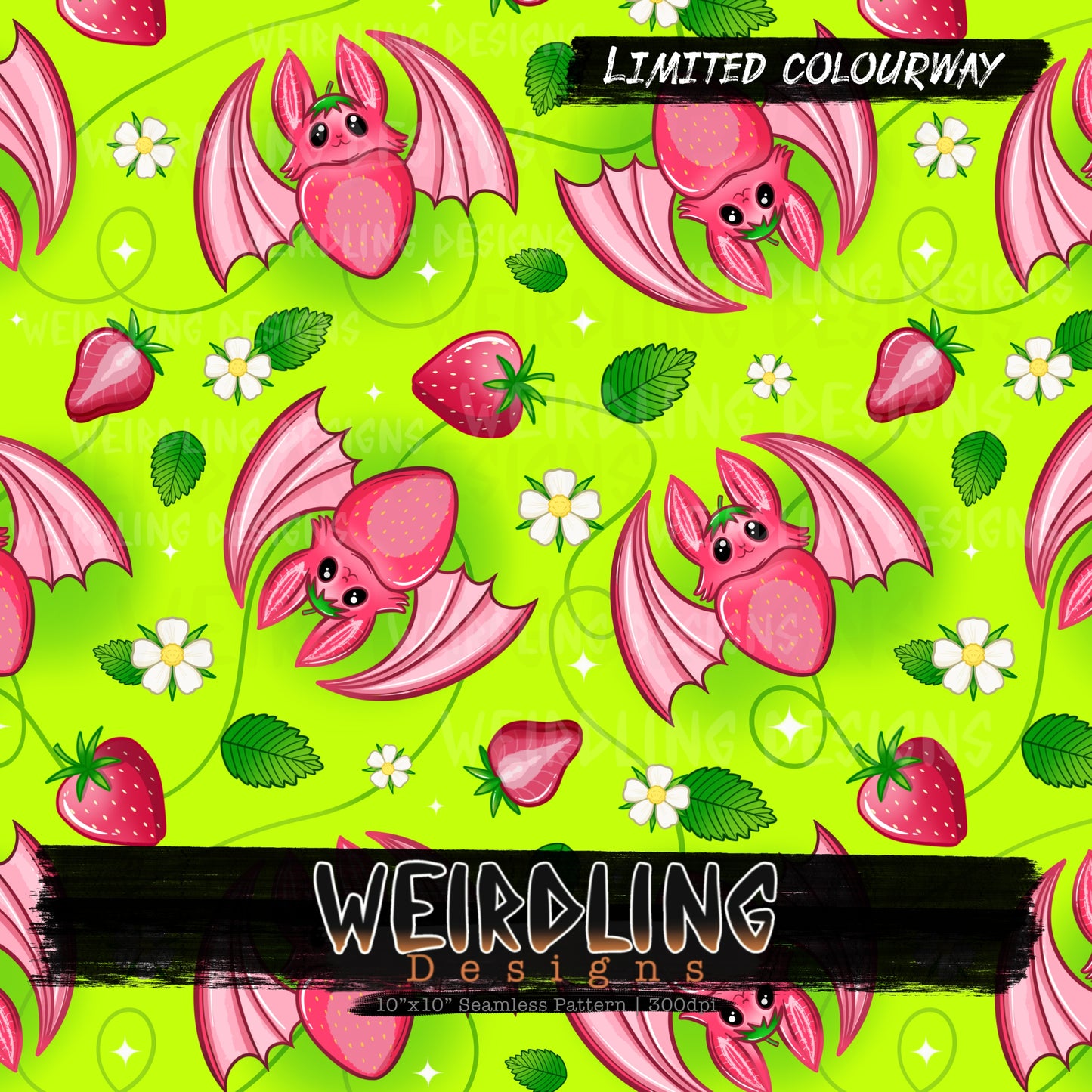 Strawbatty - Limited Seamless Design - 6 Colourways