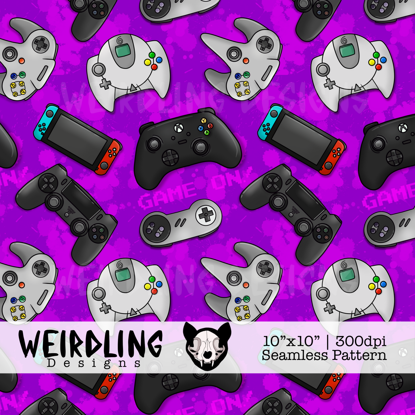 Game On - Exclusive Seamless Pattern- 2 Colourways