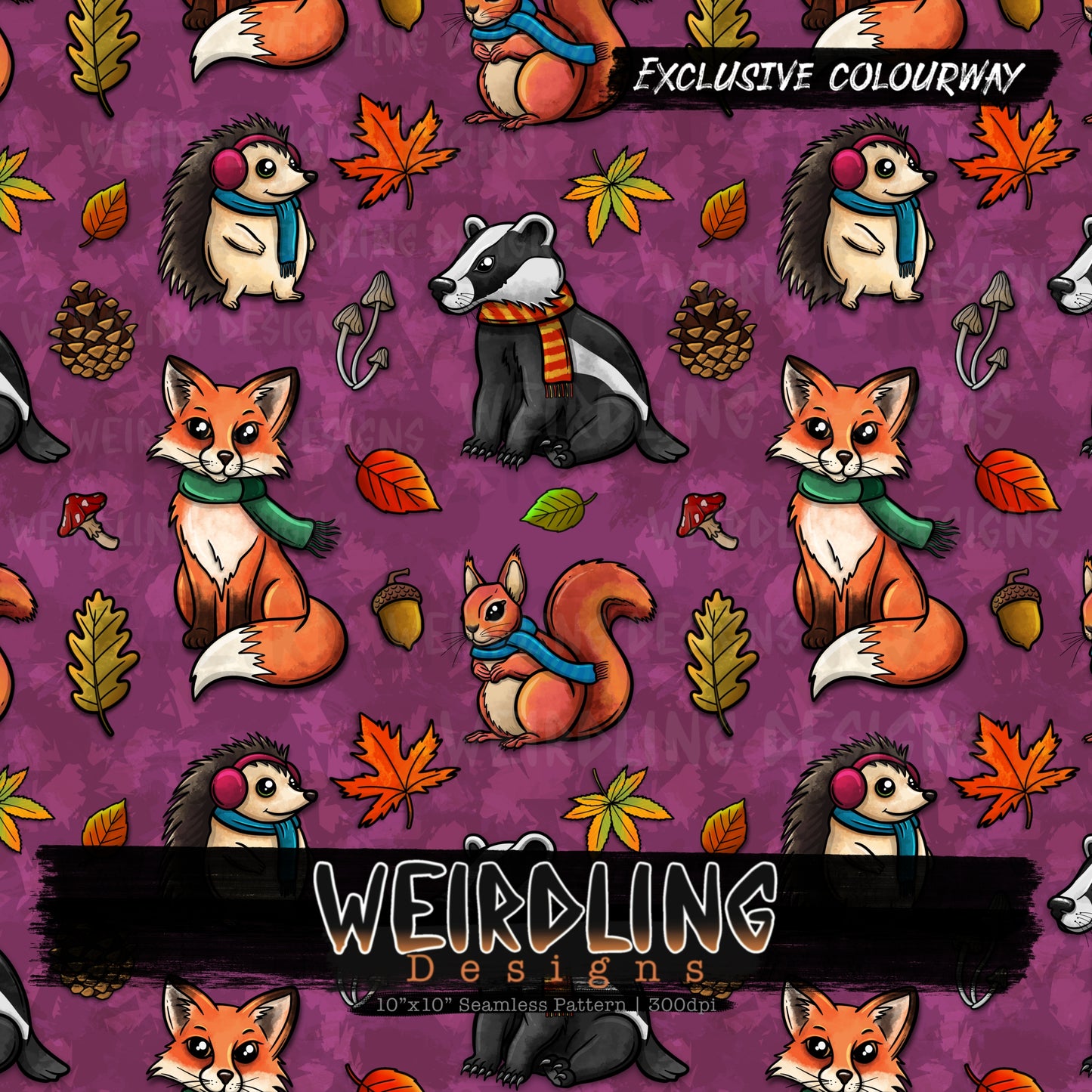 Woodland Friends - Exclusive Seamless Design- 7 Colourways