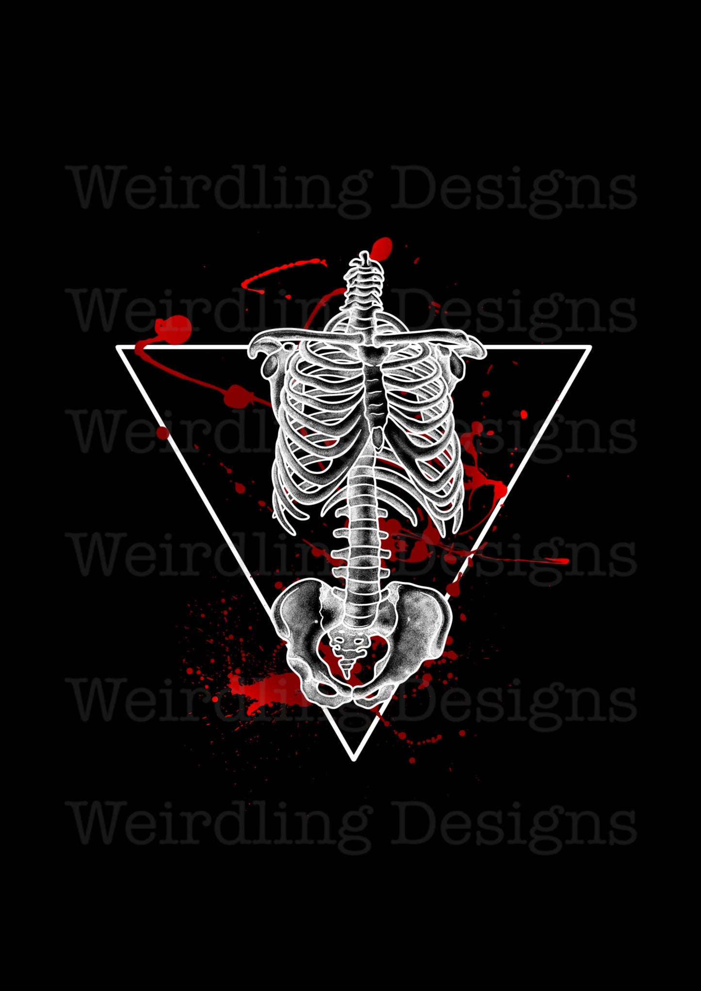 The Cage Illustration - Black & Red - Wall Art