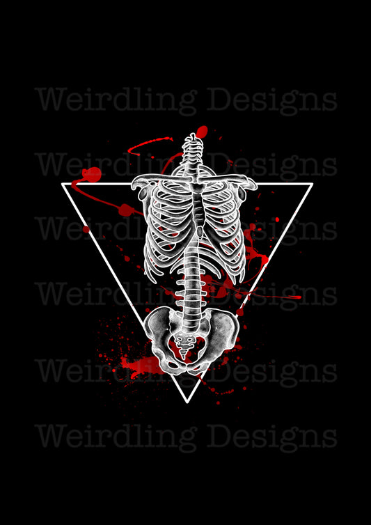 The Cage Illustration - Black & Red - Wall Art