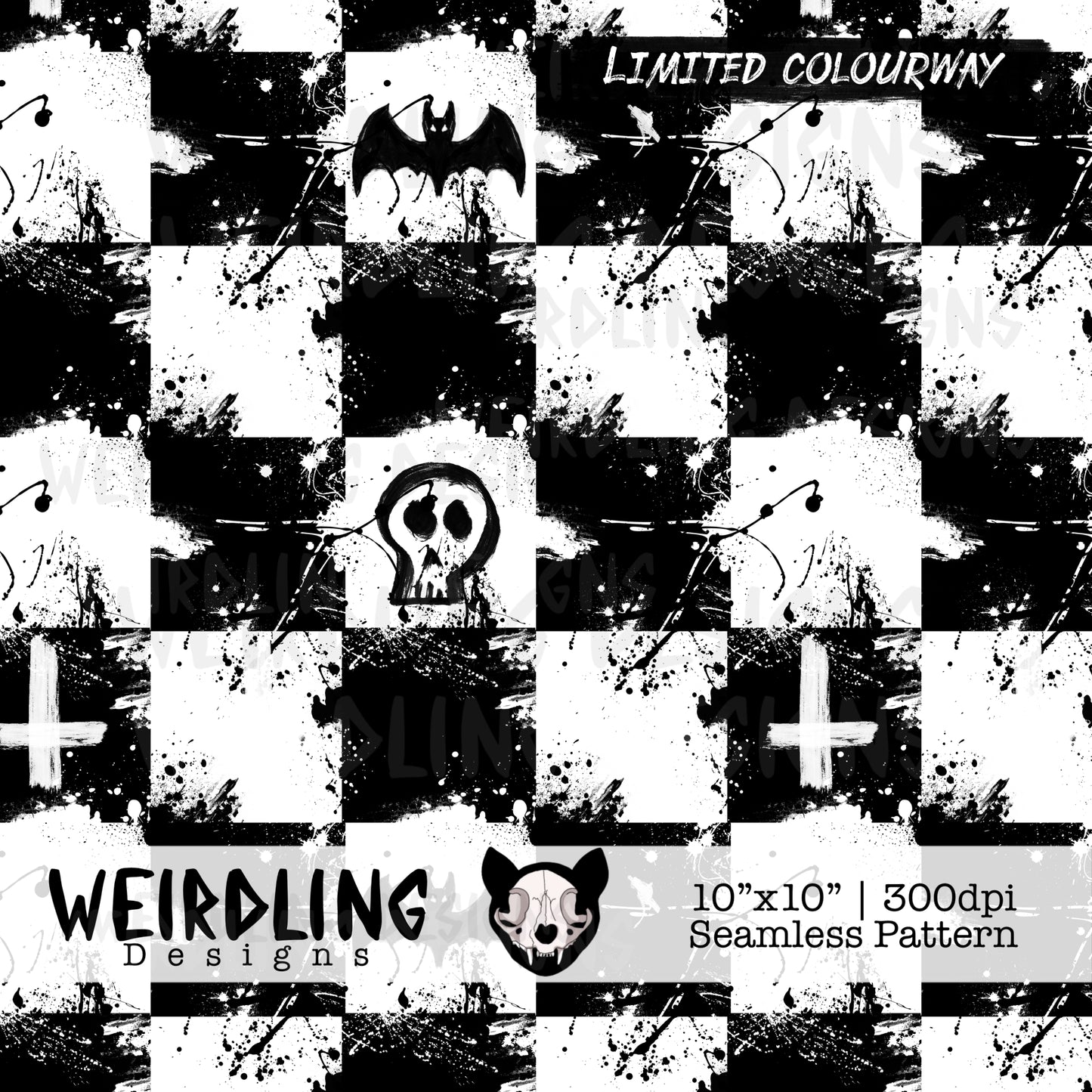 Spooky Checks - Limited Seamless Design - Multiple Colourways