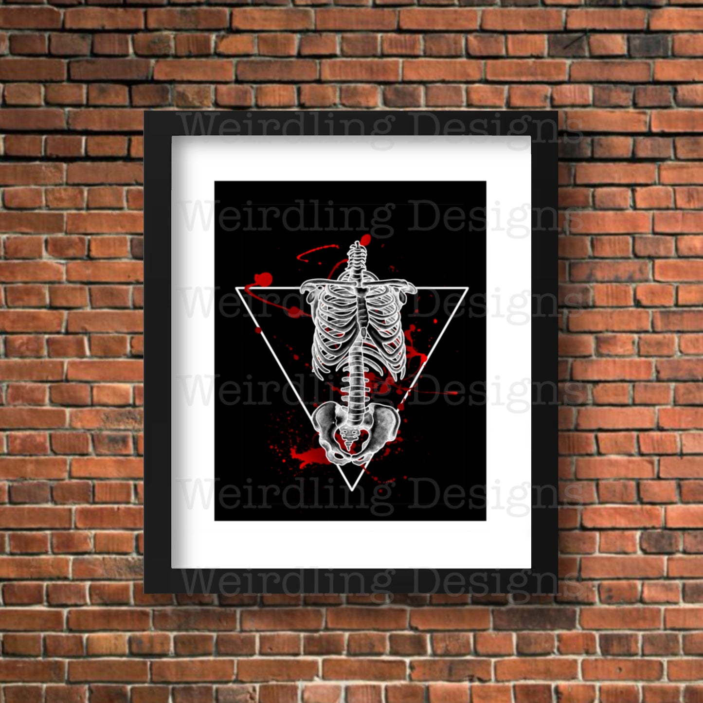 The Cage Illustration - Black & Red - Wall Art