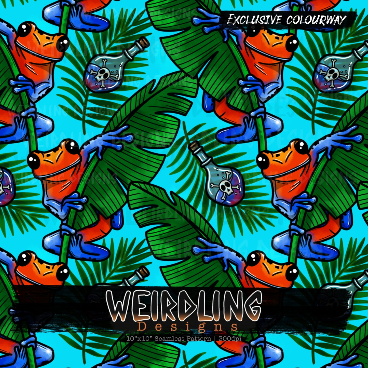 Poison Dart Frog - Exclusive Seamless Design - 5 Colourways
