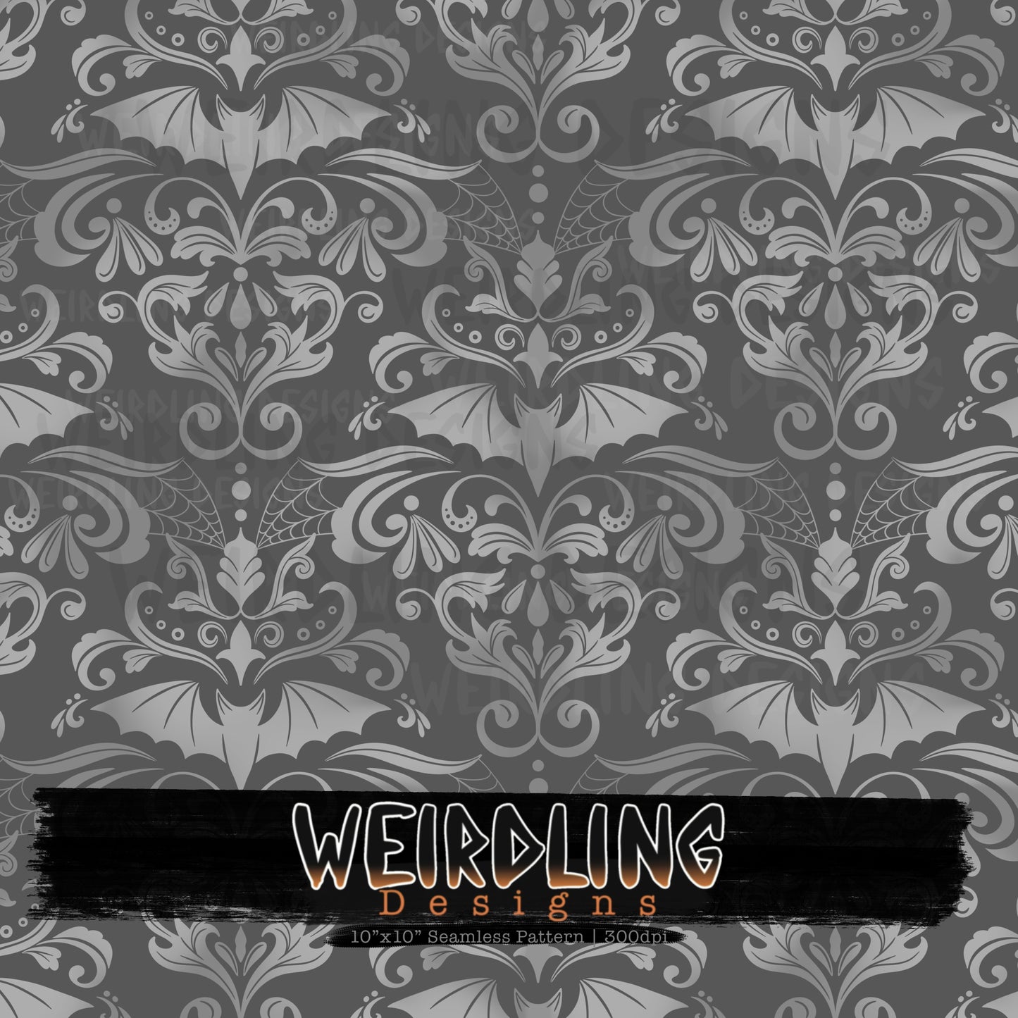 Damask Bats - Limited Seamless Design - 13 Colourways